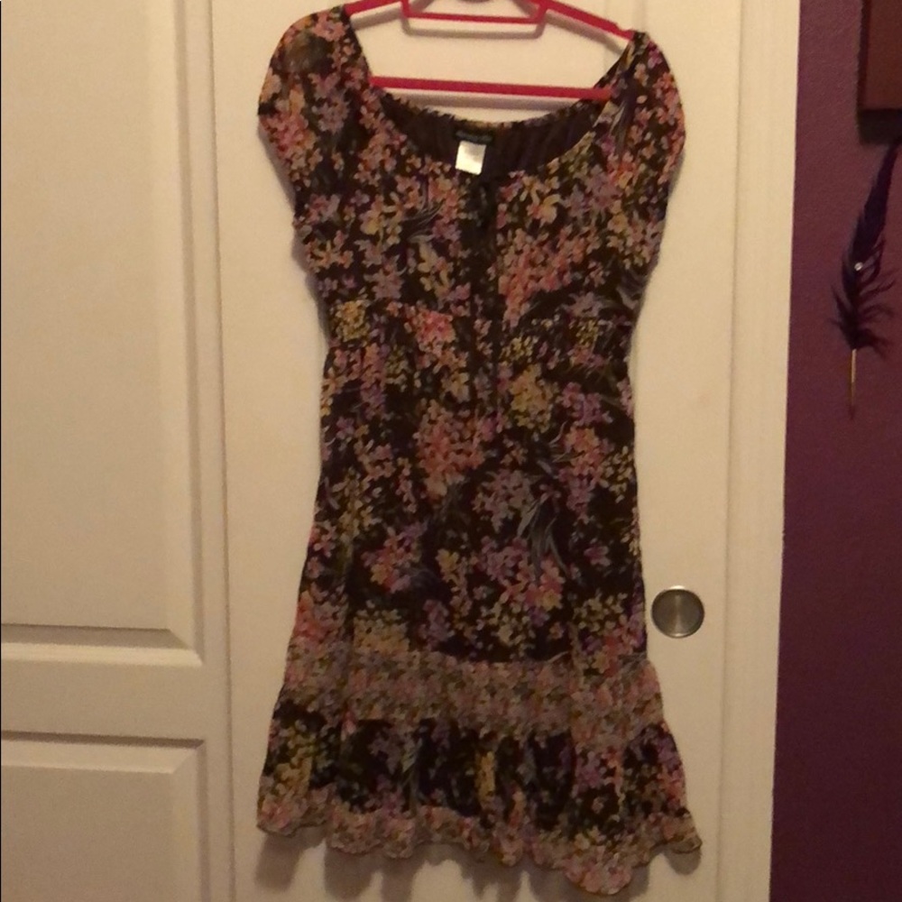 Girls brown floral dress